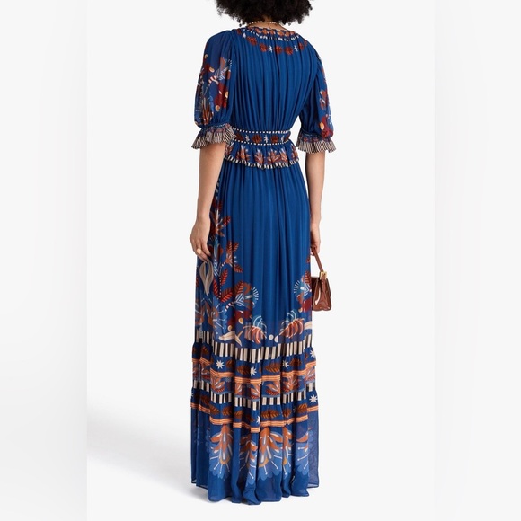 light blue midi dress with sleeves 100% Cotton Light Blue Toile Midi Dress - All Dresses main image 0